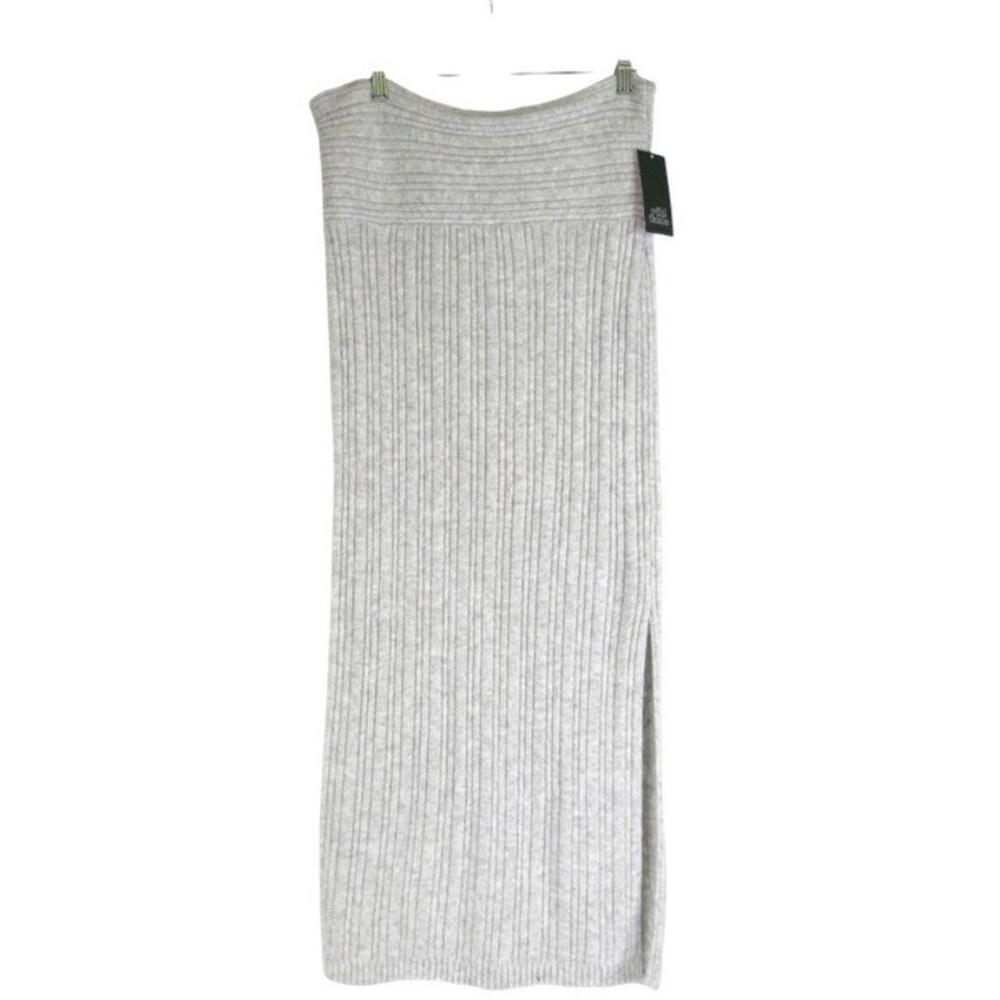 Women's Mid-Rise Rib-Knit Column Maxi Skirt - Wild Fable™ Light Gray M